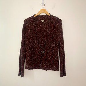 J. Jill Single Button Marled Knit Cardigan, Size Medium Petite